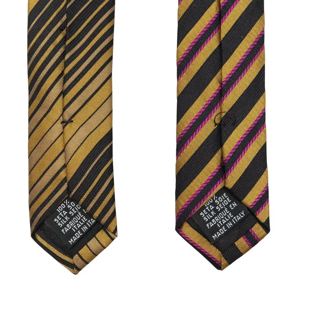 Longchamp 100% Silk Striped Tie Made In Italy